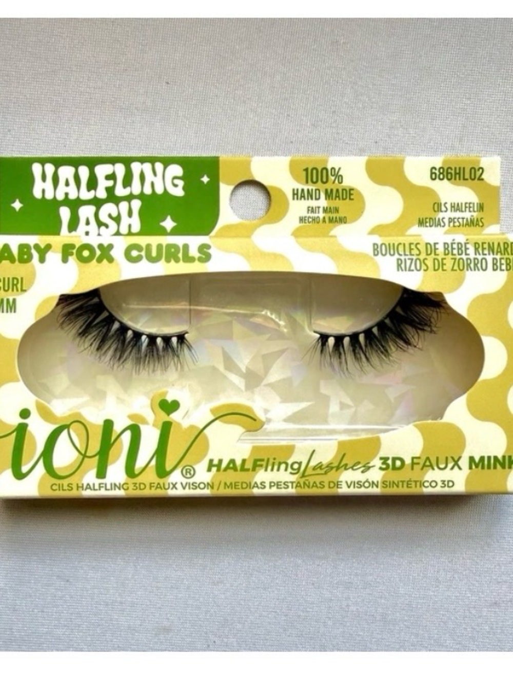 Ioni Halfling Lashes 3D Faux Mink Babyfull Fox Curls D Curl 16MM NIB